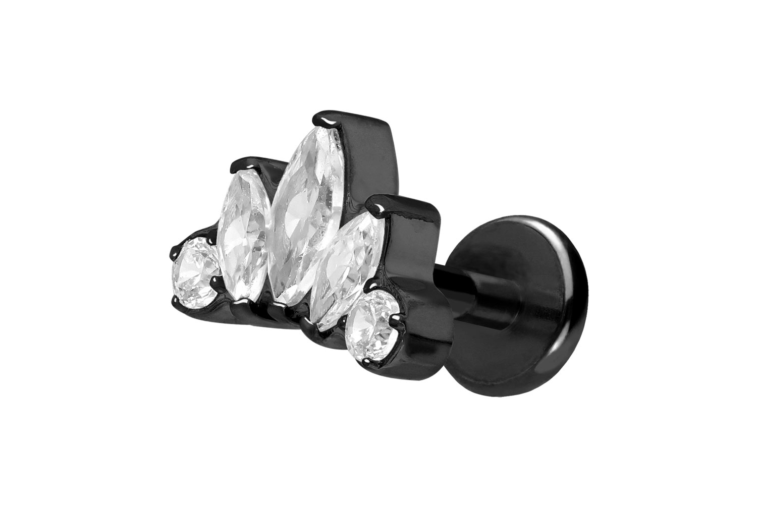 Titan Labret Piercing mit Push Fit LOTUSBLÜTE